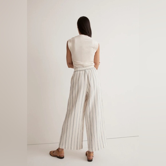 NWOT Madewell The Untailored Wide-Leg Crop Pant in Striped Lightspun Sz XS - Picture 3 of 10
